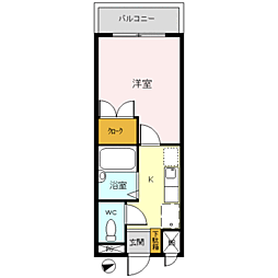 マイン・ディュウエルス 1Kの間取図画像