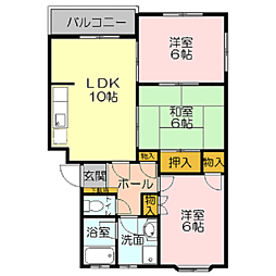 ウエストスクエア 3LDKの間取図画像