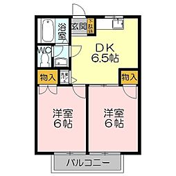 エレンシア21 2DKの間取図画像