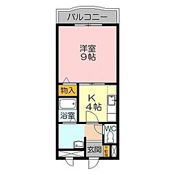 スカイマンションA 1DKの間取図画像