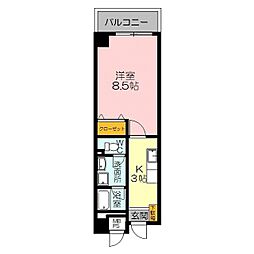 三記マンション杏 1Kの間取図画像