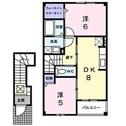 ソウルトゥソウルB 2DKの間取図画像