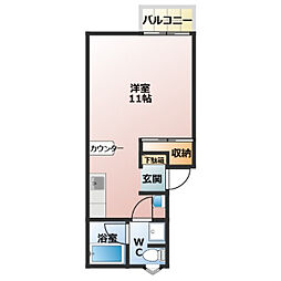ハイツ昴2 ワンルームの間取図画像