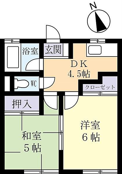 田中コーポＡ 0101｜茨城県取手市白山2丁目(賃貸アパート2K・1階・32.29㎡)の写真 その2