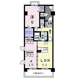 Ｇｒａｎｄ　Ｌｅａｇａ 2階2LDKの間取り