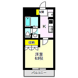 ベル・グラース 1階1Kの間取り