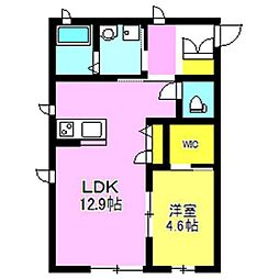 Ａｍｂｉｅｎｔｅ 1階1LDKの間取り