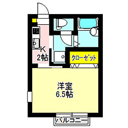 エトス12　Ｂ 2階1Kの間取り