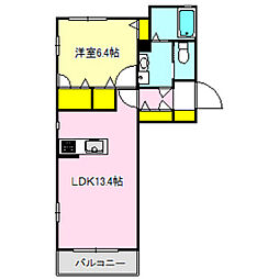 さんのこえだハイツ 1LDKの間取図画像