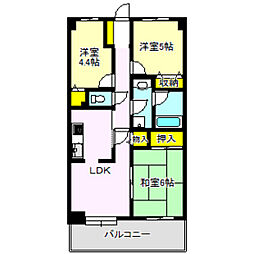 シャルム高崎倉賀野 3DKの間取図画像