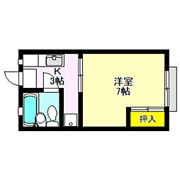 コア・シティ2 1Kの間取図画像