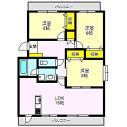 リジョンA 3LDKの間取図画像