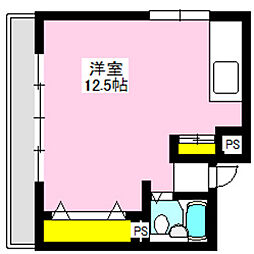 ヴィラ高崎 ワンルームの間取図画像