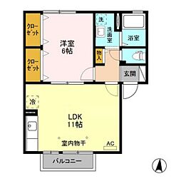 トラヴィアータ 1LDKの間取図画像