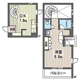 メゾンラフィット 1DKの間取図画像