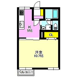 YUKIハイツ 1DKの間取図画像