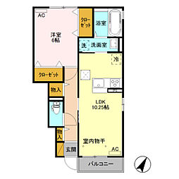 ビューテラス 1LDKの間取図画像