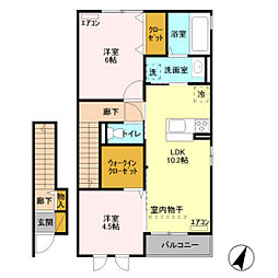 ヴァンヴェール 2LDKの間取図画像