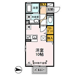Healin'GroveNorth ワンルームの間取図画像