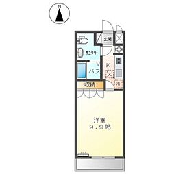 ドリームハイム 1Kの間取図画像