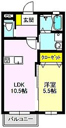 ツインリーフ 1LDKの間取図画像