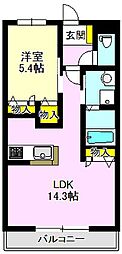 クリアレーブ 1LDKの間取図画像