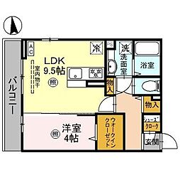 ミライハウス栄町 1LDKの間取図画像
