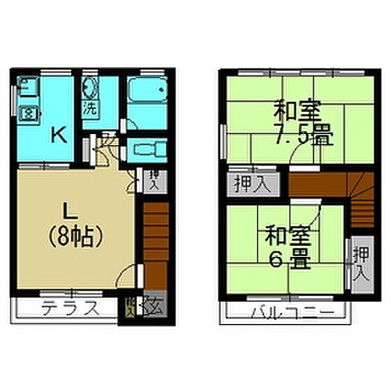 ドミール・ＨＩＲＡＮＯ 5｜千葉県八千代市下市場(賃貸アパート2LDK・2階・59.20㎡)の写真 その2