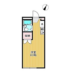 レオパレスロッキー ワンルームの間取図画像