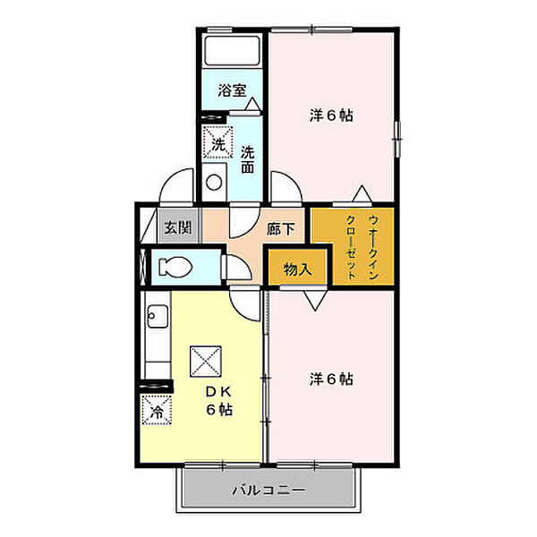 プロスパーＢ 202｜茨城県つくばみらい市陽光台3丁目(賃貸アパート2DK・2階・45.48㎡)の写真 その2