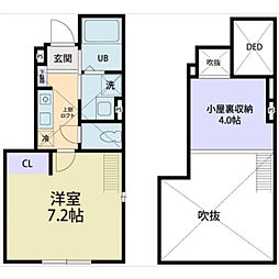 Mon Rave(モンレーヴ) 1階1Kの間取り