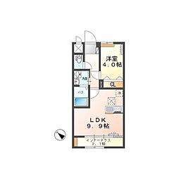 グラティテュード・K 1階1LDKの間取り