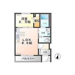 OLI OLI　B(オリオリB) 1階1LDKの間取り