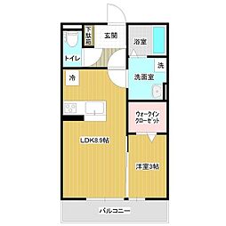 つくばエクスプレス みどりの駅 徒歩10分の賃貸アパート 3階1LDKの間取り