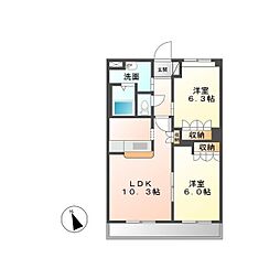 アルト　キオーマ 5階2LDKの間取り