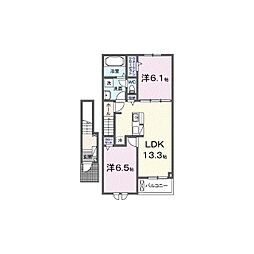 ポルトI 2LDKの間取図画像