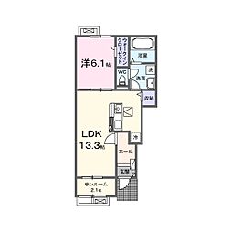 セイバリー 1LDKの間取図画像