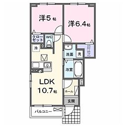 ポルトII 2LDKの間取図画像