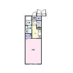 木村ロイヤルマンション5 1Kの間取図画像
