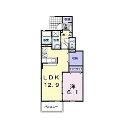 フォンテーヌ 1LDKの間取図画像