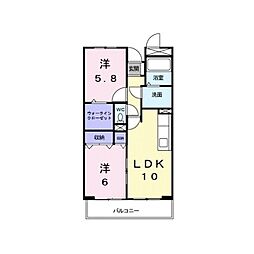 木村ロイヤルマンション3 2LDKの間取図画像