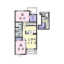 アヴァンティ1 2LDKの間取図画像