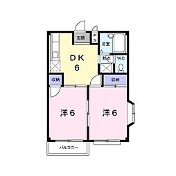 エルディム小川A 2DKの間取図画像