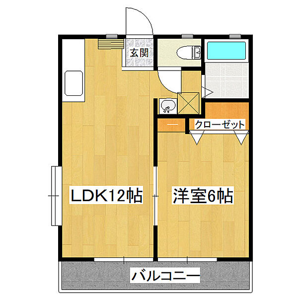 コーポＵＳＡII 202｜茨城県土浦市中村南6丁目(賃貸アパート1LDK・2階・34.78㎡)の写真 その2