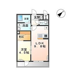 仮）土浦市乙戸南新築アパート 2階1LDKの間取り