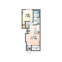 仮)土浦市乙戸新築アパート 1階1LDKの間取り