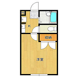 メゾンラピスＩＩ 2階1Kの間取り