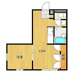 メゾンラピス1 1LDKの間取図画像