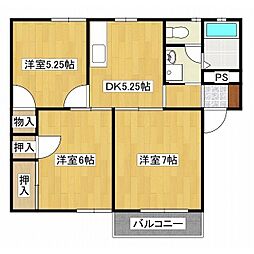 ラ・ビバーチェB 3DKの間取図画像