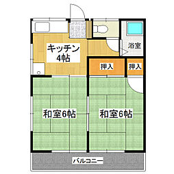 成美ハイツC 2Kの間取図画像